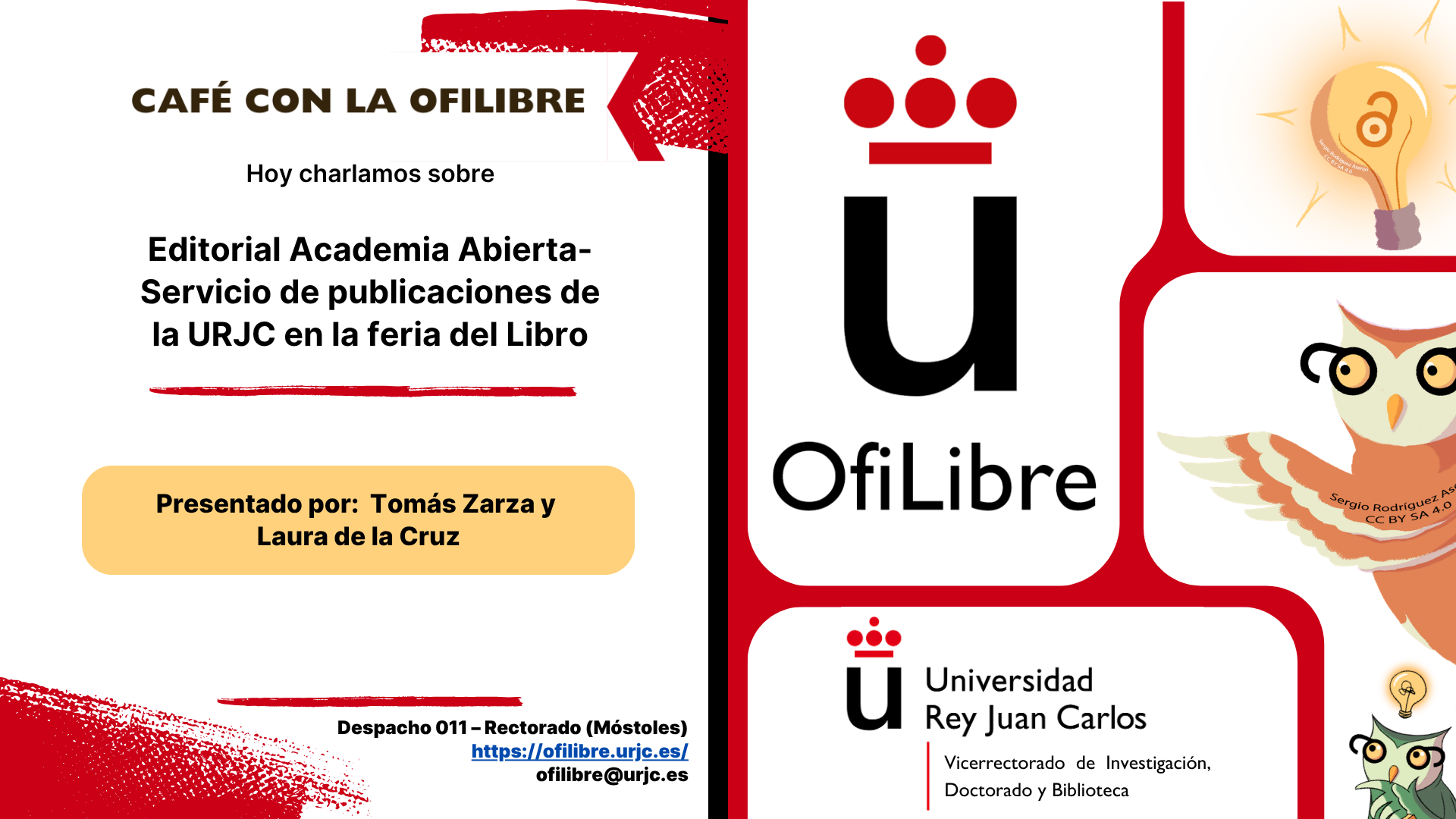 Editorial Academia Abierta-Servicio de publicaciones de la URJC en la feria del Libro - Café con Ofilibre